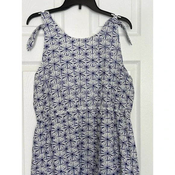 Soft Surroundings Kyoto Embroidered White Blue Eyelet Tiered Maxi Dress Sz PXL - Picture 11 of 12